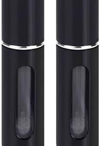 VIGOR PATH Portable Mini Refillable Perfume/Cologne Atomizer Bottle - great for travel, parties and events - Travel & toiletry accessory great for both men and women - 5ml/0.2oz (Black - Pack of 2)