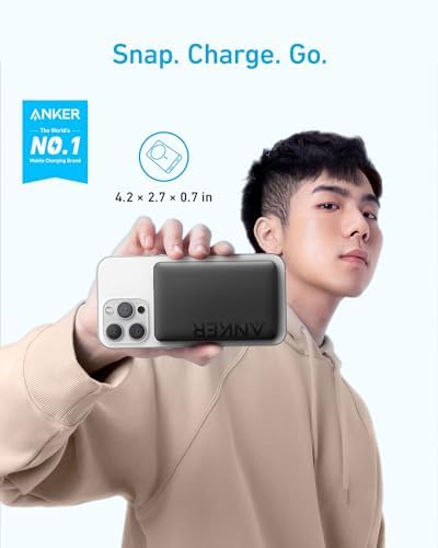 Anker Magnetic Power Bank 10,000mAh, Wireless Portable Charger, 20W Fast Charging Battery Pack with USB-C, Magsafe-Compatible with Magsafe,iPhone 15/15 Plus/15 Pro/15 Pro Max, iPhone 14/13/12 Series - Image 2