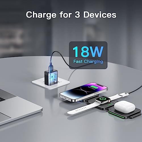 3 in 1 Charging Station for Apple,Magnetic Foldable Charger for Travel,Wireless Charger Pad for iPhone 15/14/13/12/Pro/Max/Mini,AirPods Wireless/Pro,iWatch Ultra/SE/9/8/7/6/5/4/3/2 - Image 7