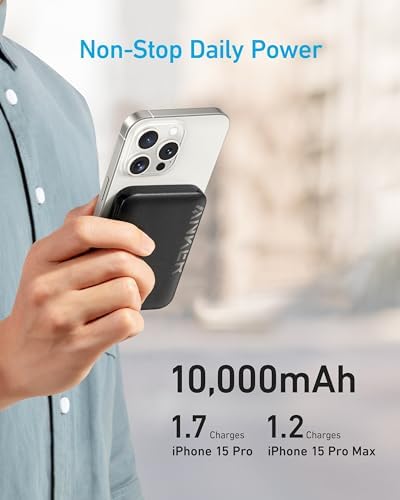 Anker Magnetic Power Bank 10,000mAh, Wireless Portable Charger, 20W Fast Charging Battery Pack with USB-C, Magsafe-Compatible with Magsafe,iPhone 15/15 Plus/15 Pro/15 Pro Max, iPhone 14/13/12 Series - Image 3