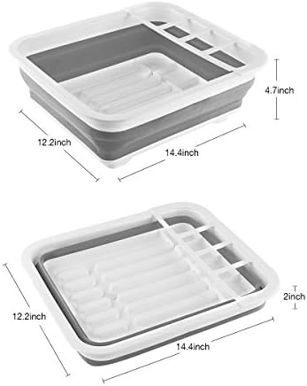 Collapsible Dish Drying Rack Portable Dinnerware Drainer Organizer for Kitchen RV Campers Travel Trailer Space Saving Kitchen Storage Tray - Image 3