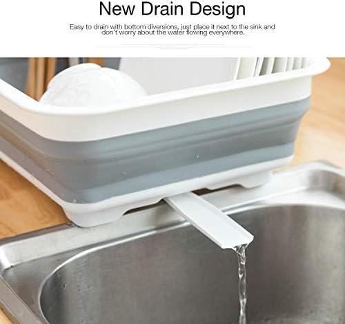 Collapsible Dish Drying Rack Portable Dinnerware Drainer Organizer for Kitchen RV Campers Travel Trailer Space Saving Kitchen Storage Tray - Image 5