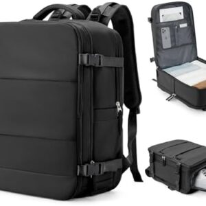 coowoz Large Travel Backpack Carry On for Women Man Black Waterproof Gym Backpack with Laptop Compartment Mochila de Viaje Teacher Personal Item Backpack Rucksack Airplane Accessories Must Haves