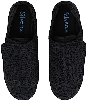Silverts Men’s Double-Extra Wide Slip-Resistant Slippers for Seniors - Diabetic Shoes for Men, Edema Shoes for Swollen Feet - Image 4