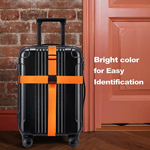 Luggage Straps for Suitcases TSA Approved Travel Belt 4 Pack by Chelmon (01 Orange) - Image 6