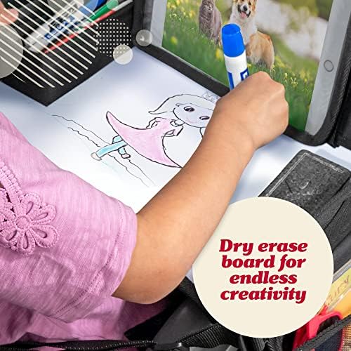 Lusso Gear Kids Travel Tray for Toddler & Kids Car Seat, Lap Tray for Airplane, Kids Travel Desk Essential Accessories, Table Tray for Road Trip Activities (Dinos) - Image 5