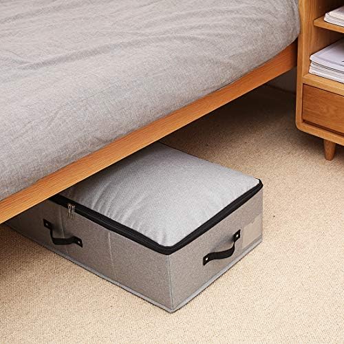 AMJ Under Bed Clothes Organizer Large Storage Bins with Durable Fabric, 4 Reinforced Handle, for Clothing, Shoes, Blankets, Sweaters, Toys, Dark Grey, 2 Pack - Image 5