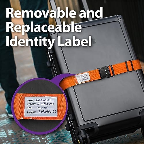 Fosmon Luggage Straps for Suitcases (2 Pack), Travel Belts with Adjustable Strap, Buckle and Identifiers, Luggage Connector Luggage Wrap, Essential Luggage Accessories for Travel Cruise (Orange) - Image 4