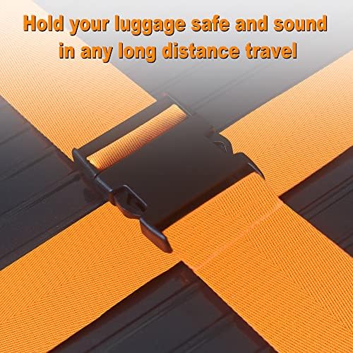 Luggage Straps for Suitcases TSA Approved Travel Belt 4 Pack by Chelmon (01 Orange) - Image 4