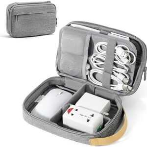 Travelkin Travel Electronic Cord Organizer Travel Case, Travel Cable Organizer Bag For Charger, Phone, Sd Card, Sim Card, Earphone, Usb Drives(Grey)