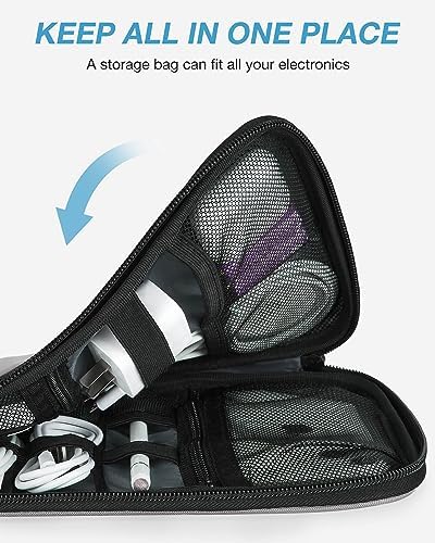 BAGSMART Electronics Organizer Travel Case, Small Travel Cable Organizer Bag for Travel Essentials, Travel Tech Organizer as Travel Accessories, Cord Organizer for Phone, Power Bank, SD Card, Grey - Image 6