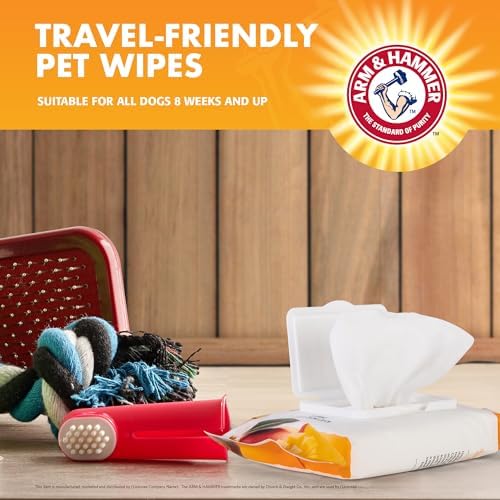 Arm & Hammer for Pets Heavy Duty Multipurpose Bath Wipes for Dogs, Travel Size, Mango Scent | All Purpose Dog Wipes Remove Odor & Refresh Skin for Pets | 30 Ct Pack of Travel Pet Wipes - Image 4