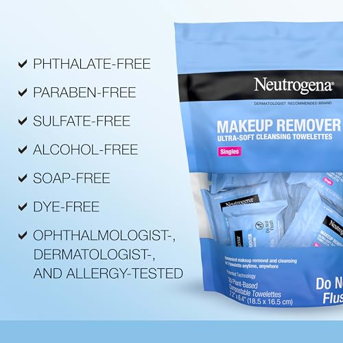 Neutrogena Makeup Remover Wipes, Individually Wrapped Daily Face Wipes for Waterproof Makeup, Travel & On-the-Go Singles, 20 Count - Image 6