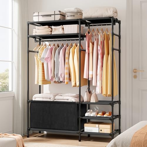 Raybee Clothing Rack, Portable Clothes Rack with Large Storage Bag Closet Rack for Storage Shoes, Clothes, Quilts, Bags, Clothing Racks for Bedroom, Cloakroom, Entryway 41.9" W x16.1 D x 67.6" H - Image 2