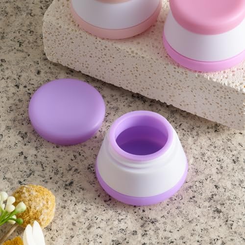 INSFIT Travel Containers for Toiletries, TSA Approved Silicone Cream Jars, Travel Size Containers with Lids, 4PCS BPA Free Leakproof Travel Accessories for Liquid Lotion with Labels Mini Spatulas - Image 4